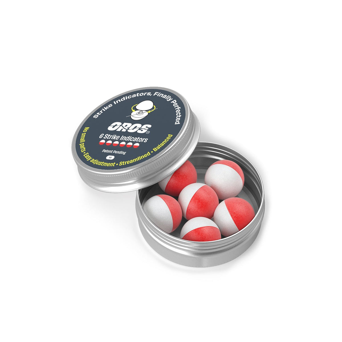 6 - pack Medium Red & White Strike Indicators - Fish On! Custom Rods