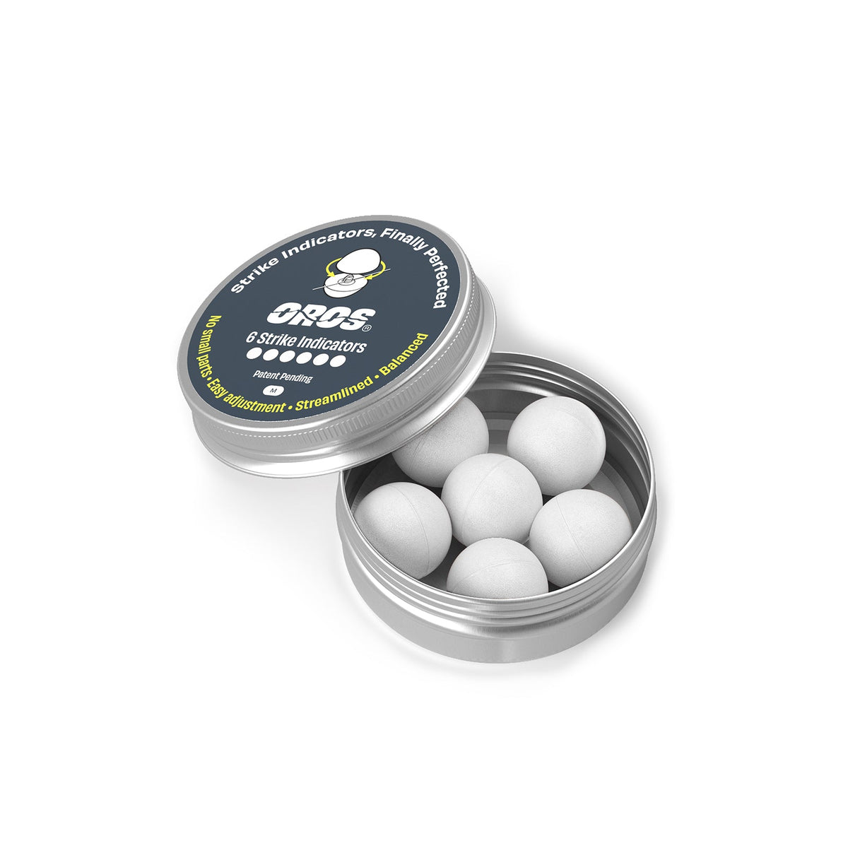 6 - pack Medium White Strike Indicators - Fish On! Custom Rods