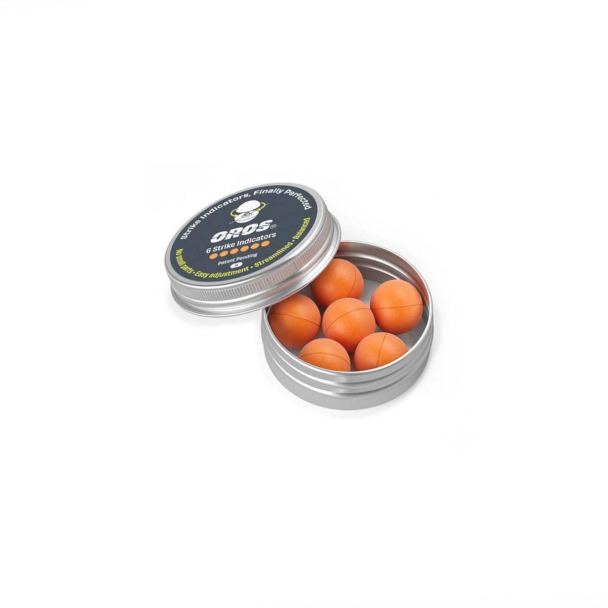 6 - pack Small Orange Strike Indicators - Fish On! Custom Rods