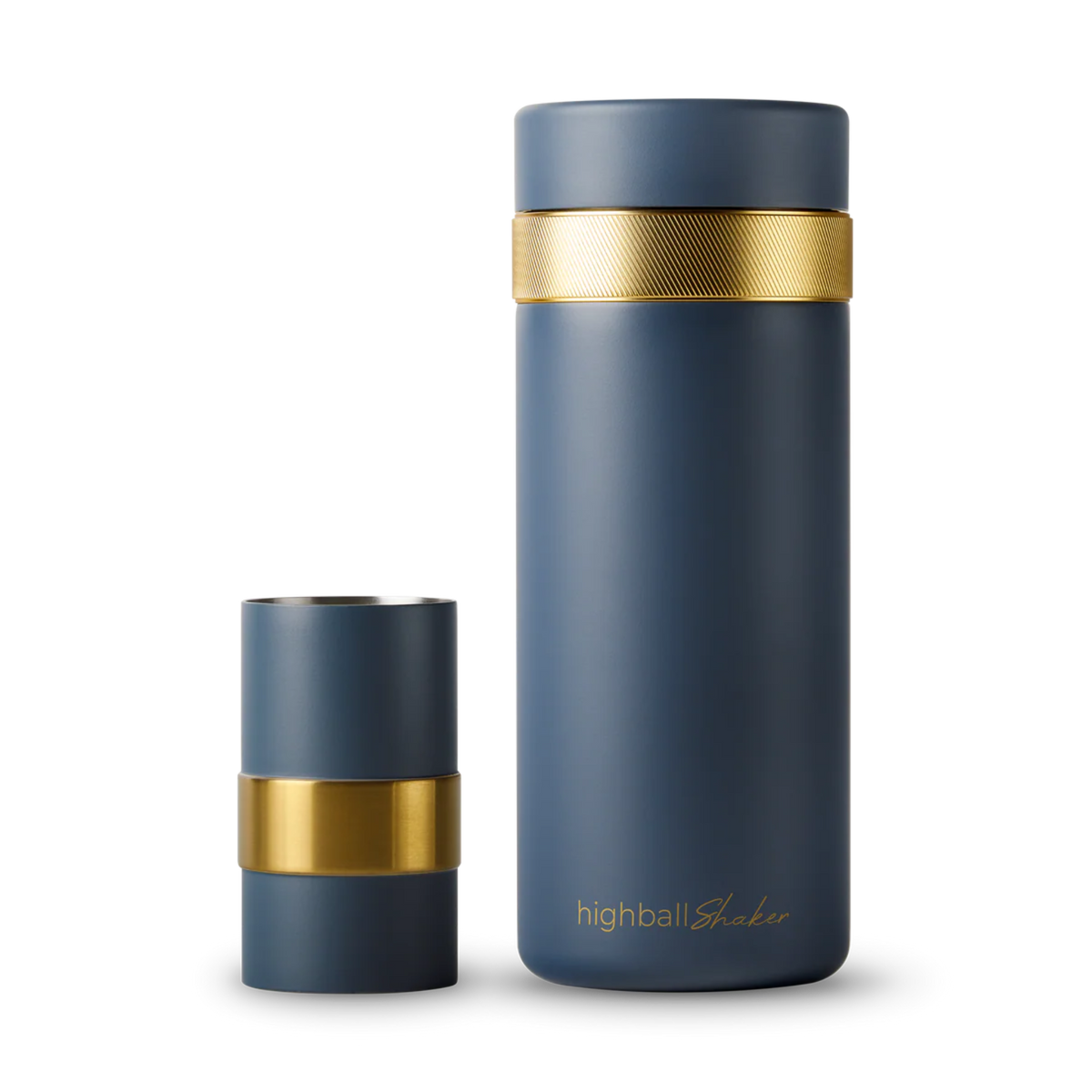 High Camp Flask Highball Shaker™ in Amalfi Blue with UpScale Jigger™ – 1L vacuum-insulated batch cocktail shaker