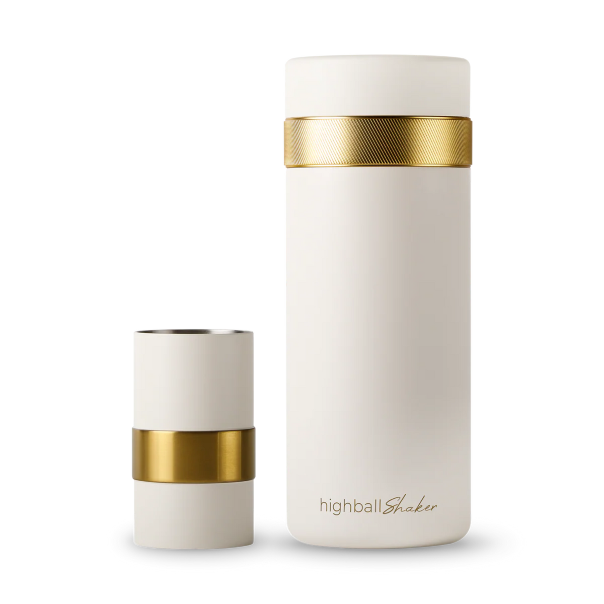 High Camp Flask Highball Shaker™ in Créma with UpScale Jigger™ – 1L vacuum-insulated batch cocktail shaker