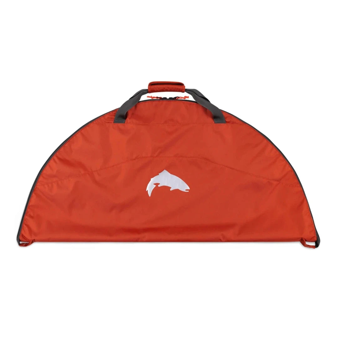 Simms Taco Bag in Anvil color, open flat as a changing mat