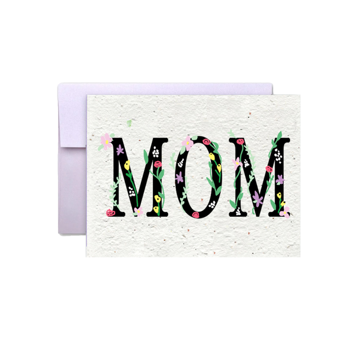 Eco-friendly plantable Mother's Day card with wildflower seeds on rustic background