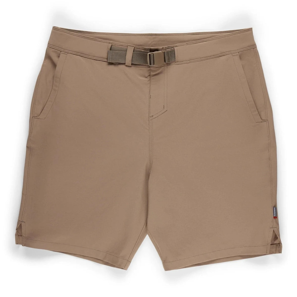 Brown shorts with a belt on a white background