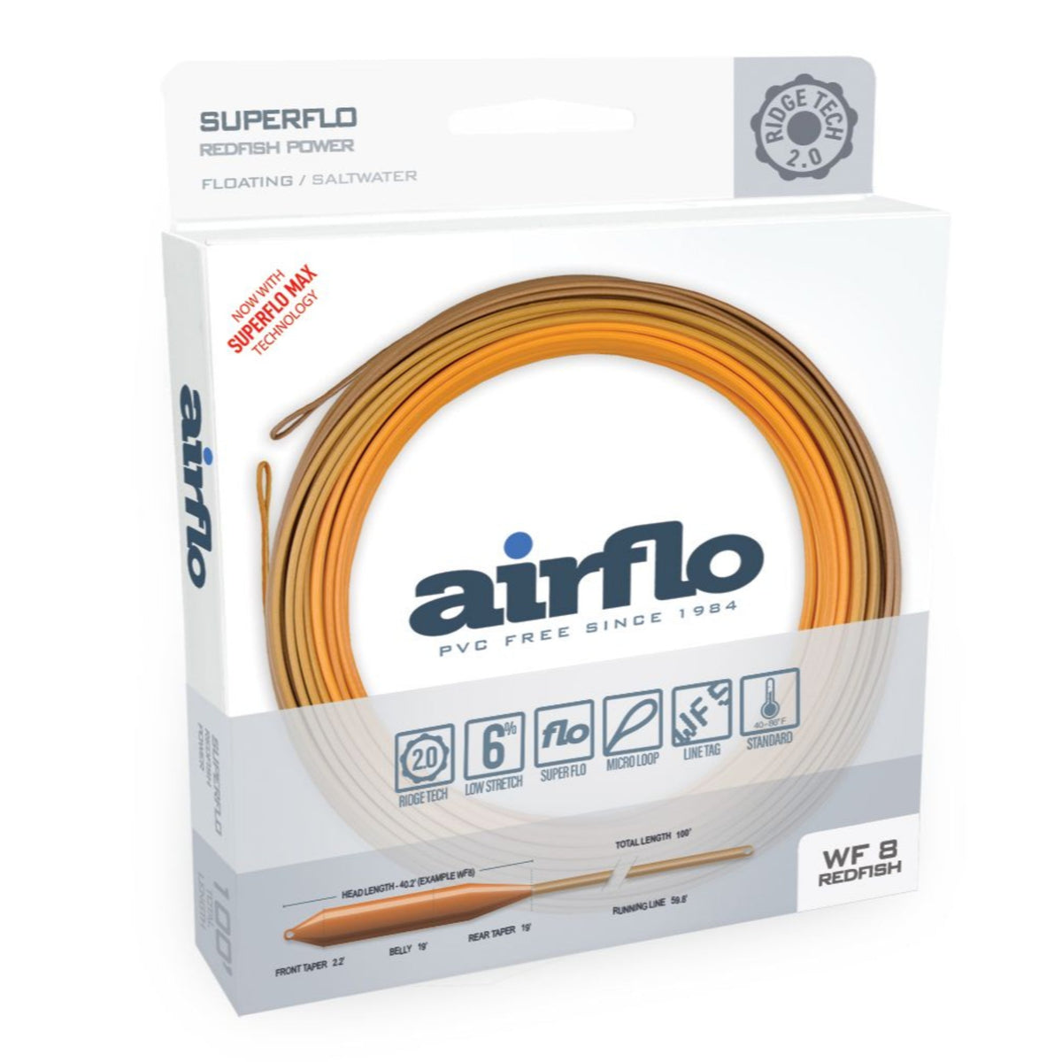 Airﬂo Ridge 2.0 Superflo Max Redfish Power Taper - Fish On! Custom Rods