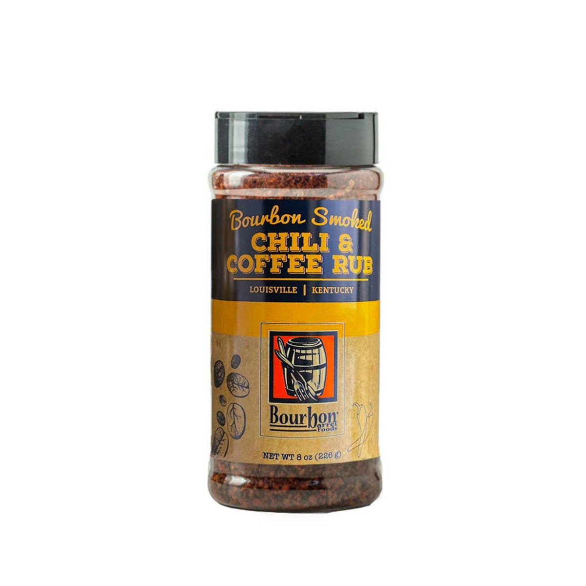 Bourbon Smoked Chili & Coffee Rub - Food Service Shaker - Fish On! Custom Rods