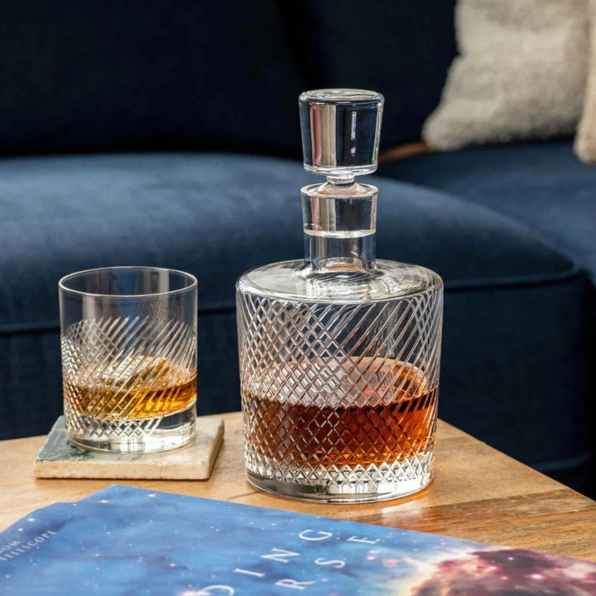 Bourbon Street 25oz Whiskey Decanter - Premium Glassware for Whiskey Enthusiasts - Fish On! Custom Rods