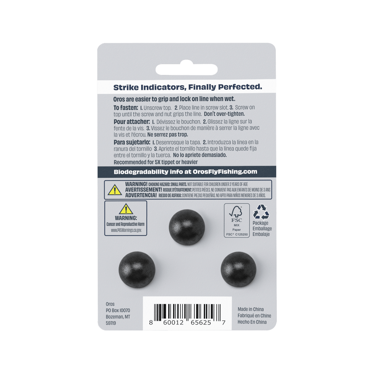 Carded 3 - Pack Small Black - Fish On! Custom Rods
