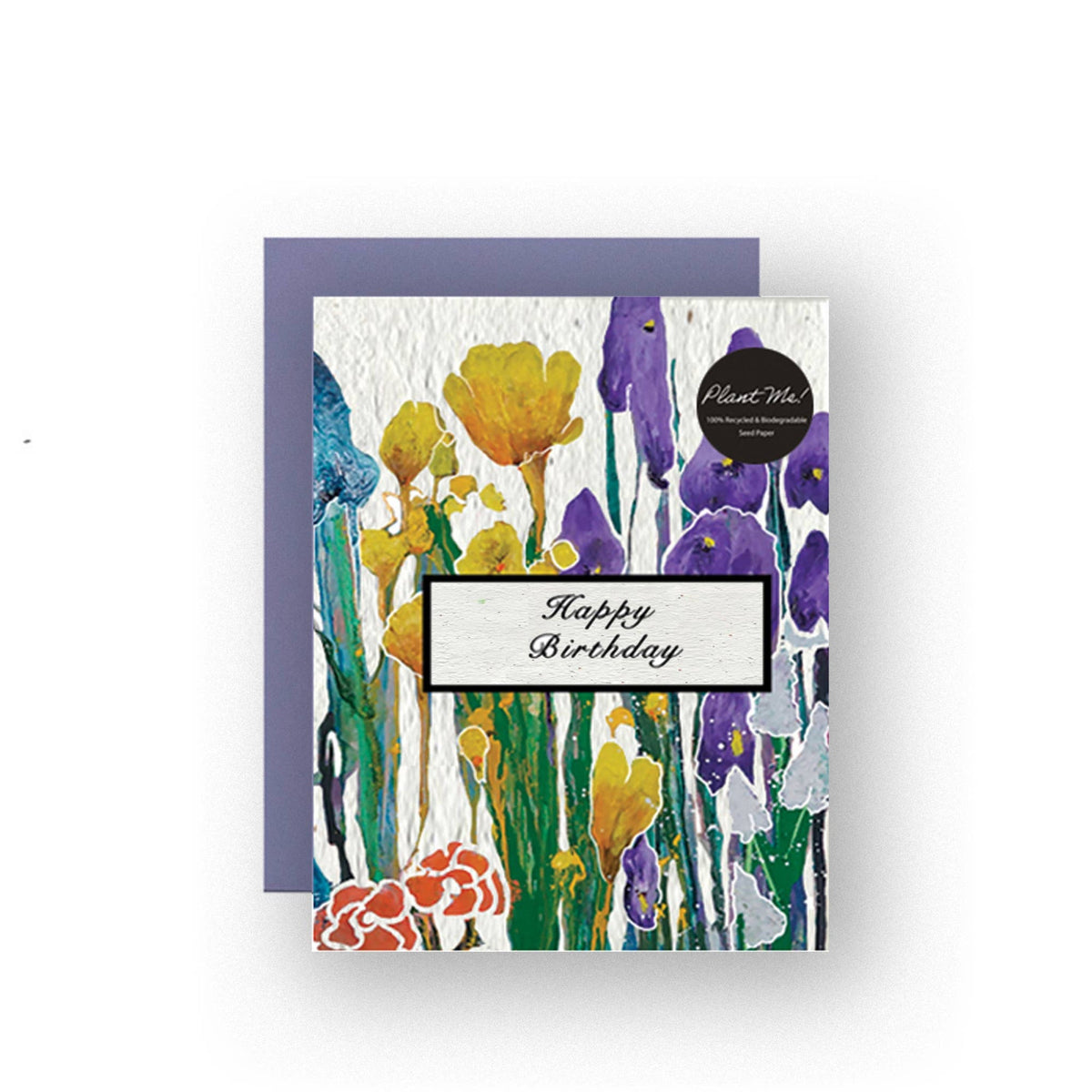 Floral Garden Birthday Wildflower Seed Paper Card - Fish On! Custom Rods