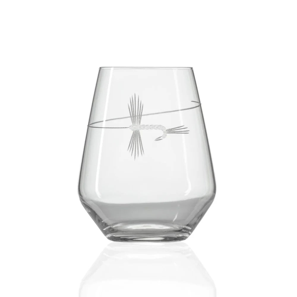 Fly Fishing Stemless Wine Tumbler - Fish On! Custom Rods