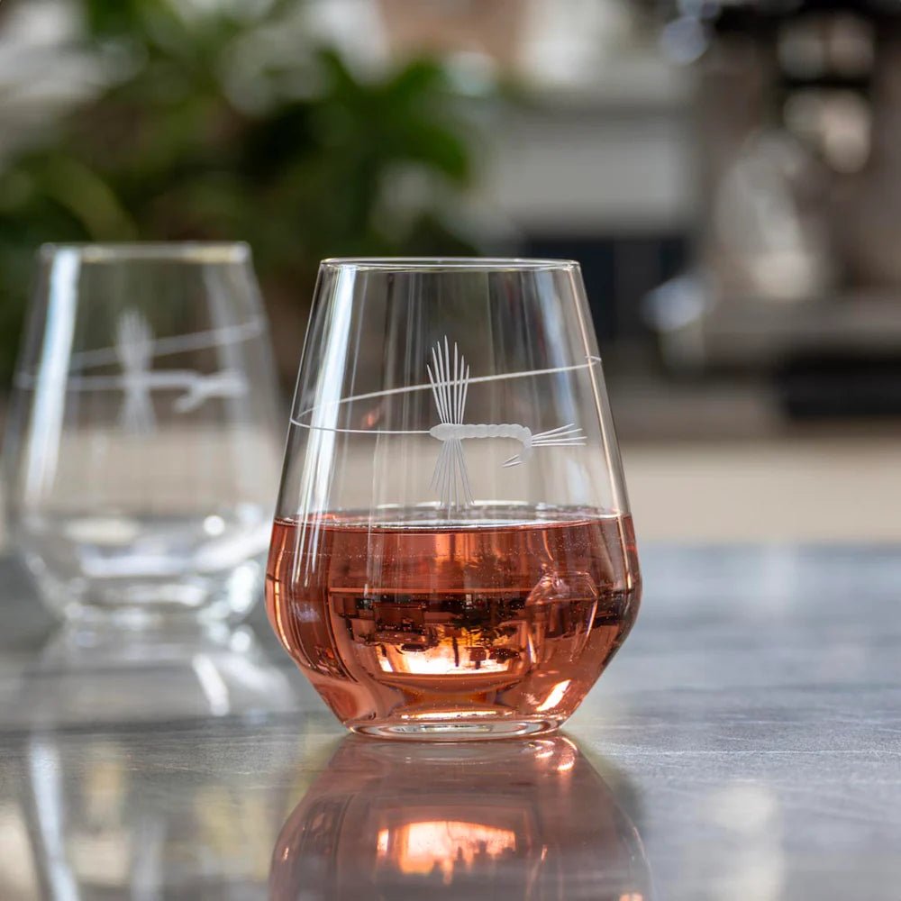 Fly Fishing Stemless Wine Tumbler - Fish On! Custom Rods