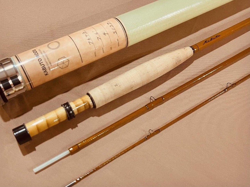 Kabuto 7' 6" 4wt 3pc Brown / Natural Bamboo - Fish On! Custom Rods