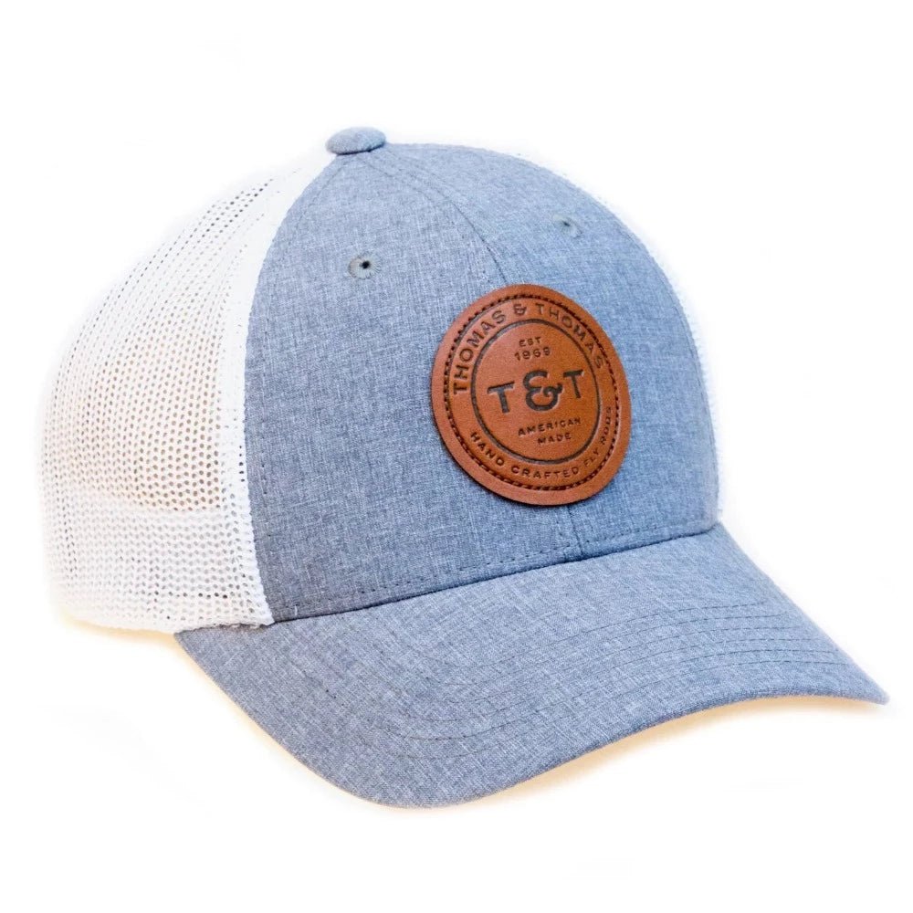Leather Badge T & T Trucker Hat - Fish On! Custom Rods