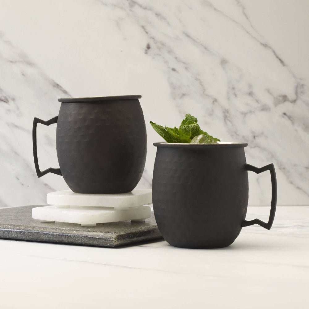 Noir Set of 2 Mule Hammered Mugs 18OZ - Fish On! Custom Rods