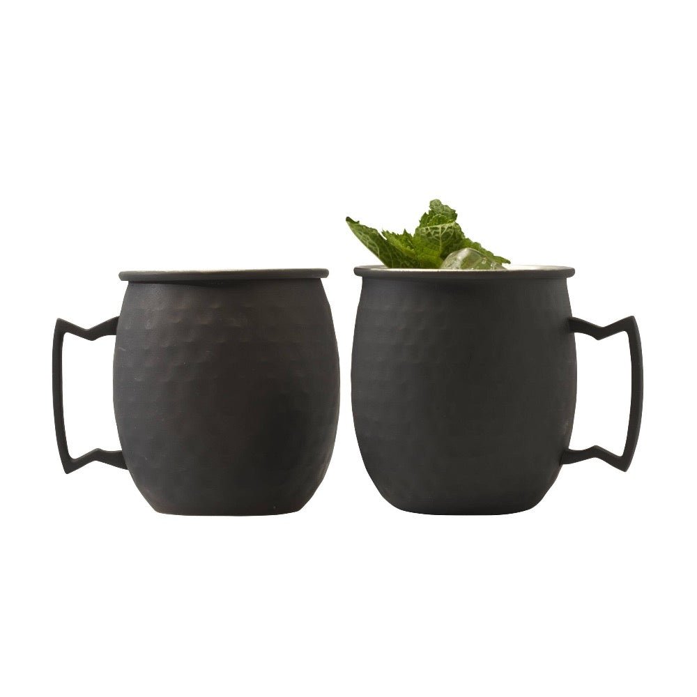 Noir Set of 2 Mule Hammered Mugs 18OZ - Fish On! Custom Rods