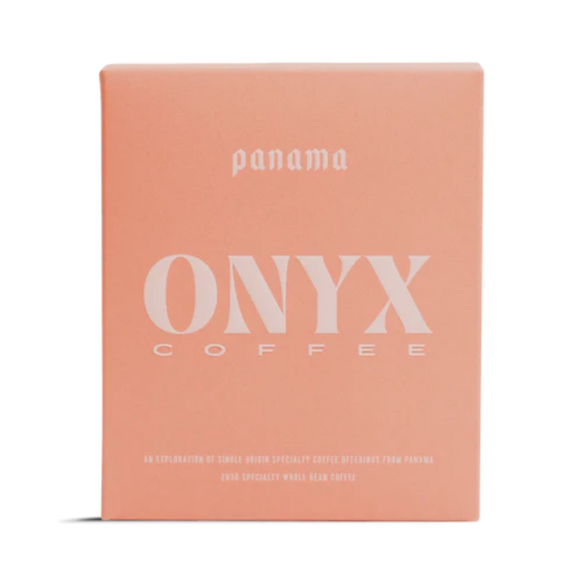 Onyx Coffee package with 'panama' branding on a white background