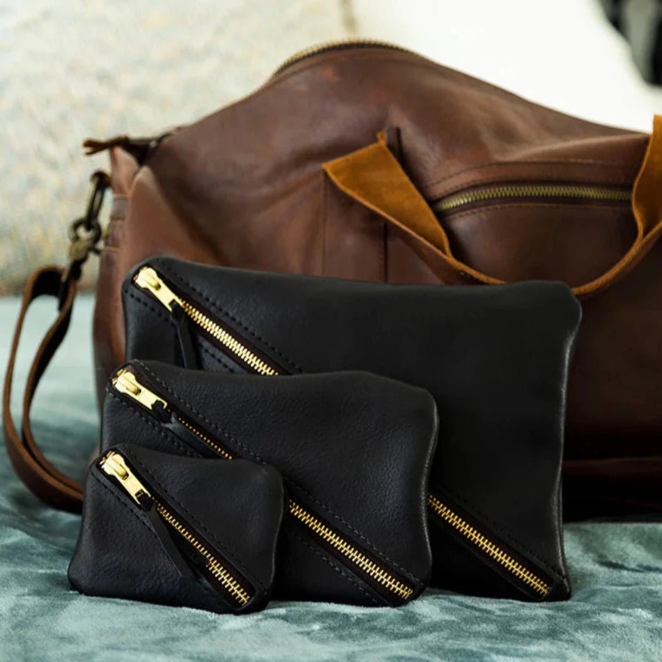Soft Leather Toiletry Bag - Fish On! Custom Rods