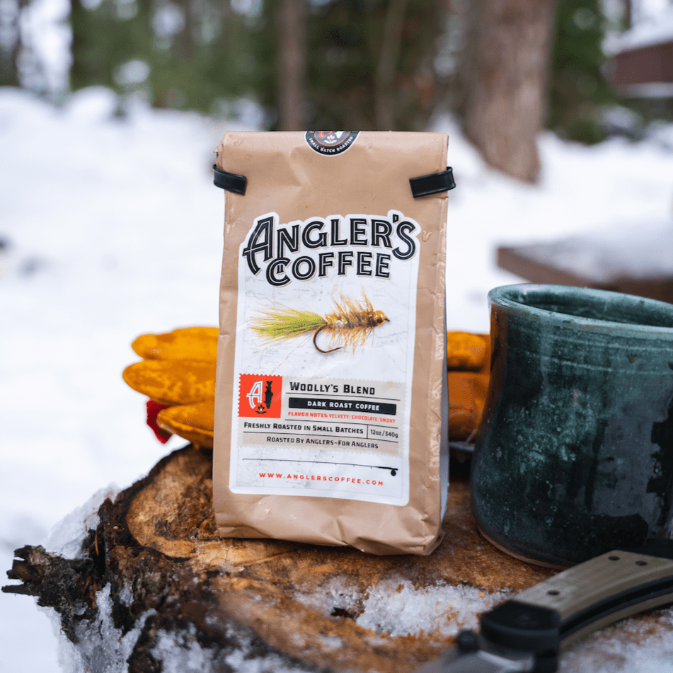 Woolly's Blend Dark Roast Coffee - Premium Angler's Coffee 12oz - Fish On! Custom Rods