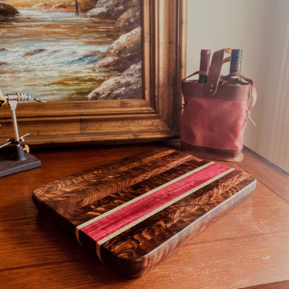 Edge Grain Serving Board - Fish On! Custom Rods