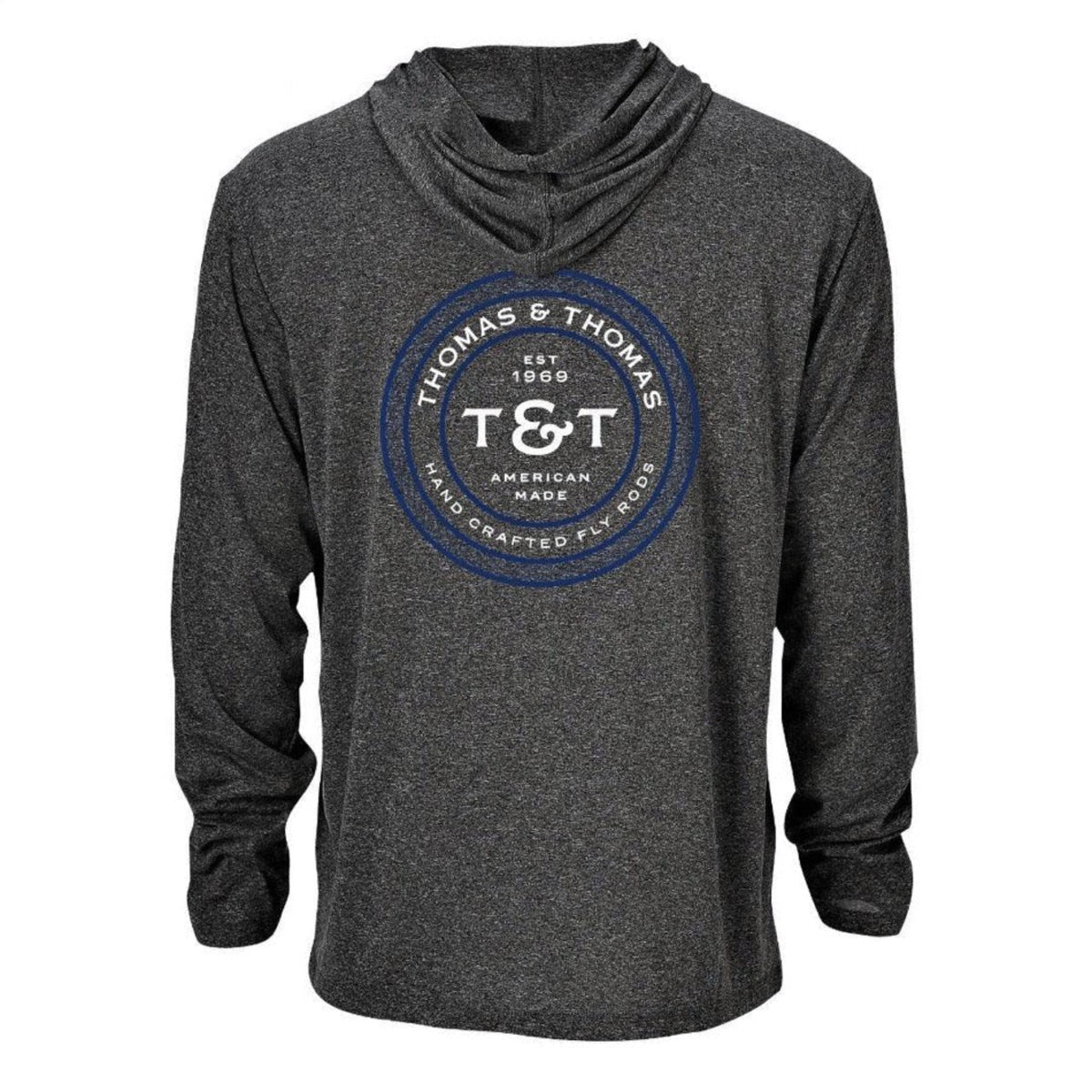 Thomas & Thomas Performance Sun Hoodie Heather Gray - Fish On! Custom Rods